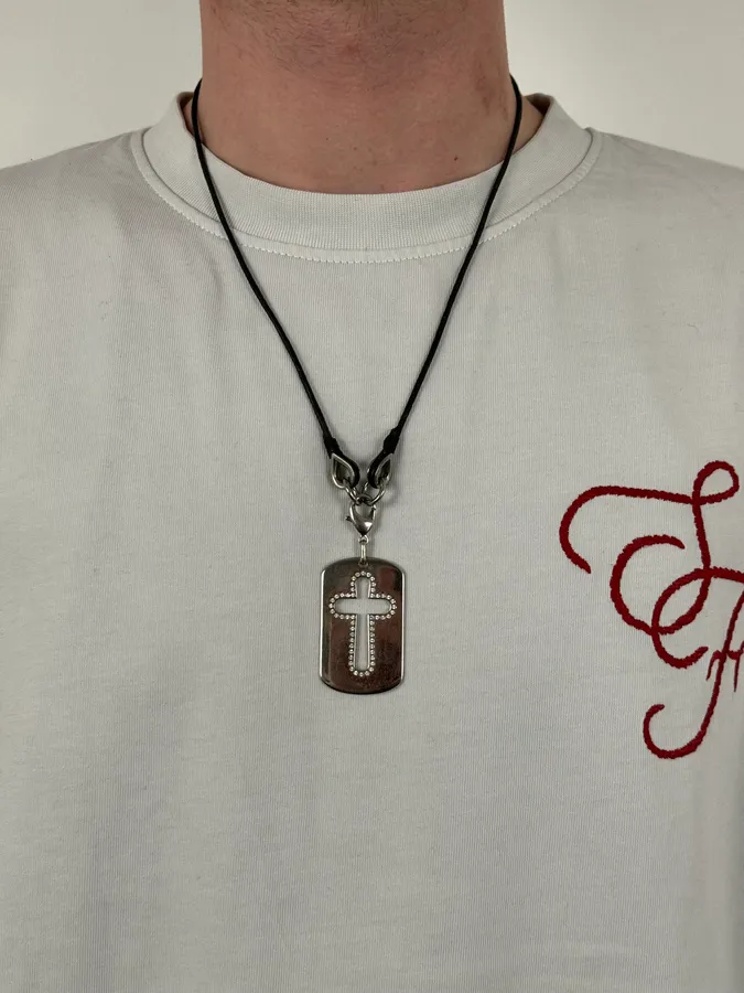 AW2005 Dolce & Gabbana Cross Dog Tag Necklace - Image 2