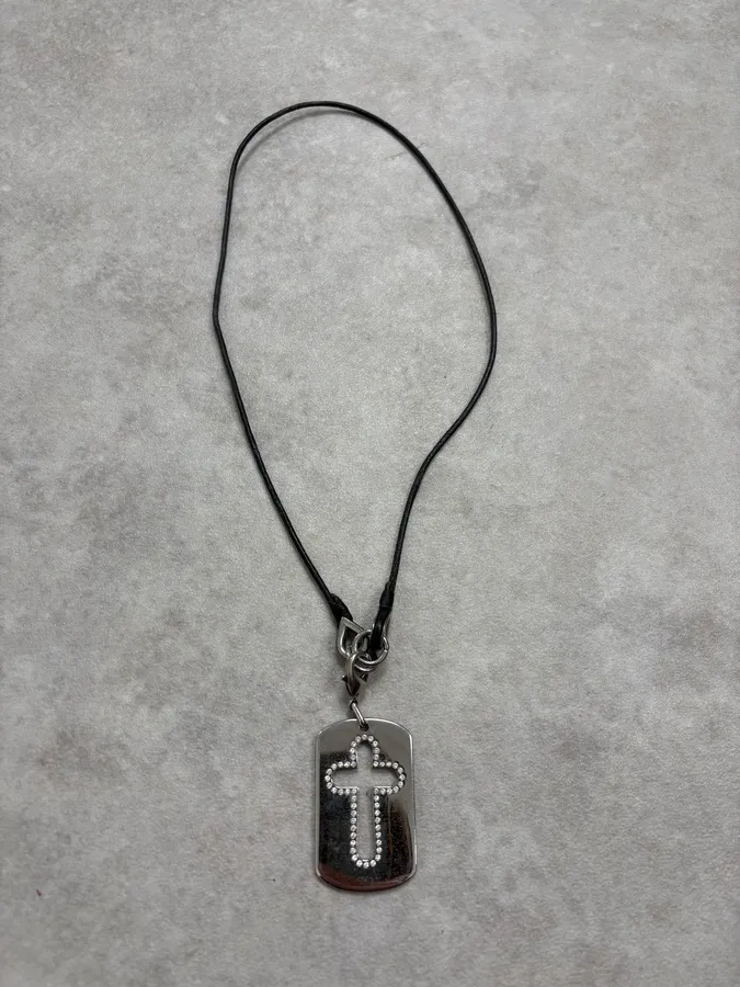 AW2005 Dolce & Gabbana Cross Dog Tag Necklace - Image 3