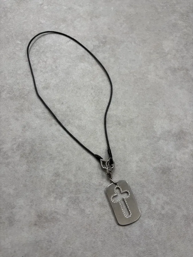 AW2005 Dolce & Gabbana Cross Dog Tag Necklace - Image 4