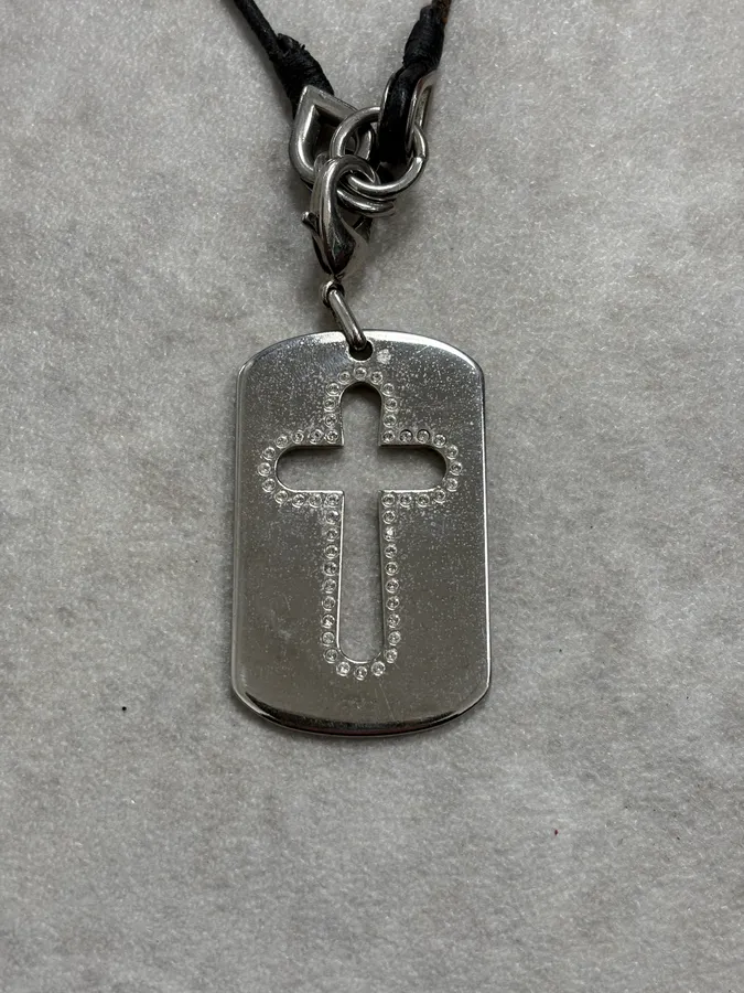 AW2005 Dolce & Gabbana Cross Dog Tag Necklace - Image 5
