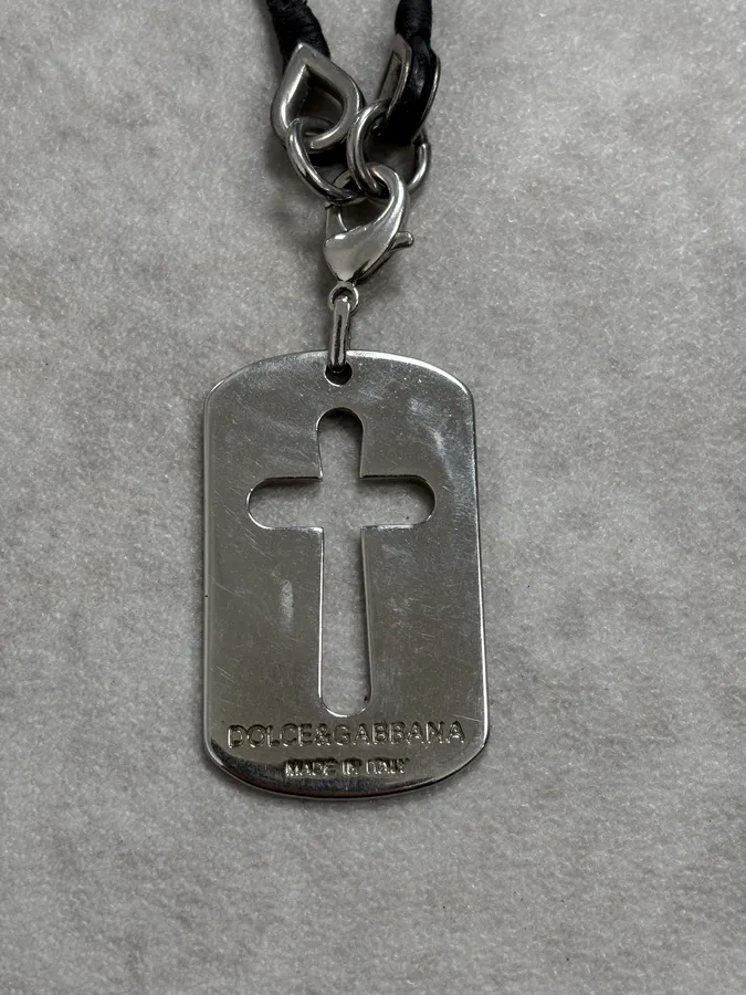 AW2005 Dolce & Gabbana Cross Dog Tag Necklace - Image 6