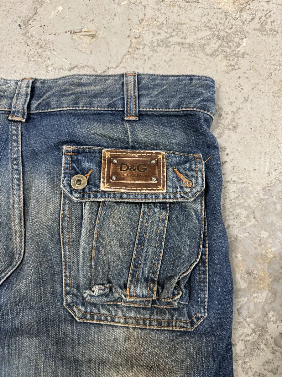 AW2005 Dolce & Gabbana Destroyed Cargo Denim Jeans - Image 11
