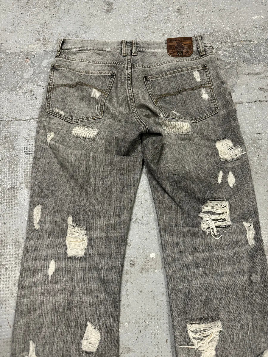 AW2005 Dolce & Gabbana Distressed Grey Denim Jeans - Image 10