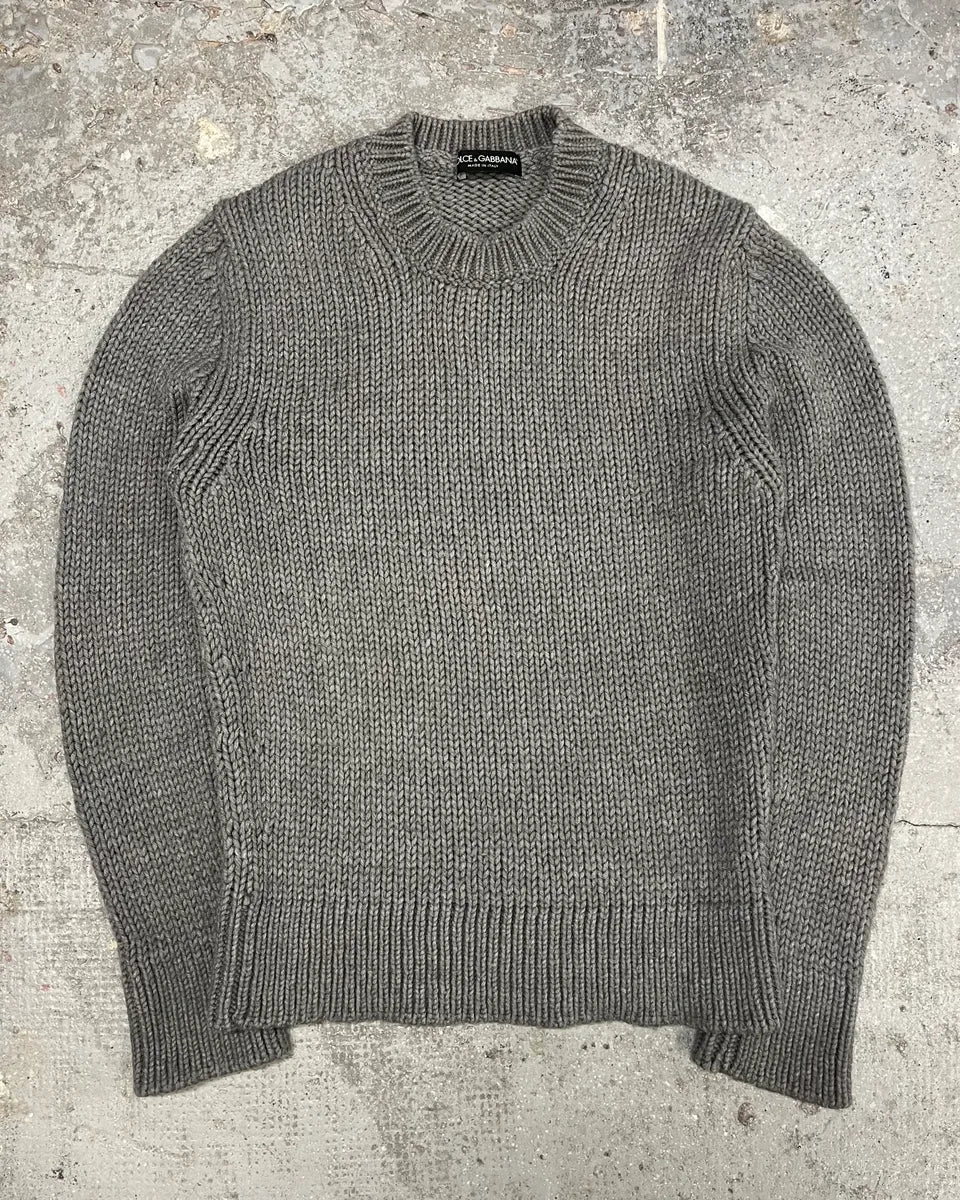 AW2005 Dolce & Gabbana Grey Wool Sweater