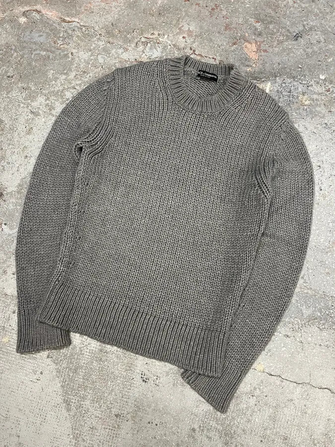 AW2005 Dolce & Gabbana Grey Wool Sweater - Image 10