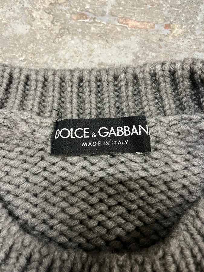AW2005 Dolce & Gabbana Grey Wool Sweater - Image 9