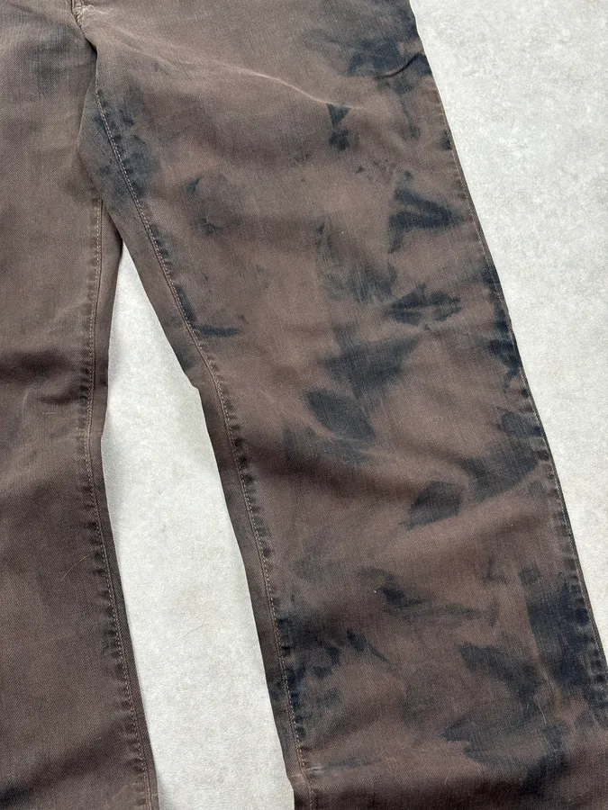 AW2005 Dolce & Gabbana Mottled Brown Tye Dye Denim Jeans - Image 10