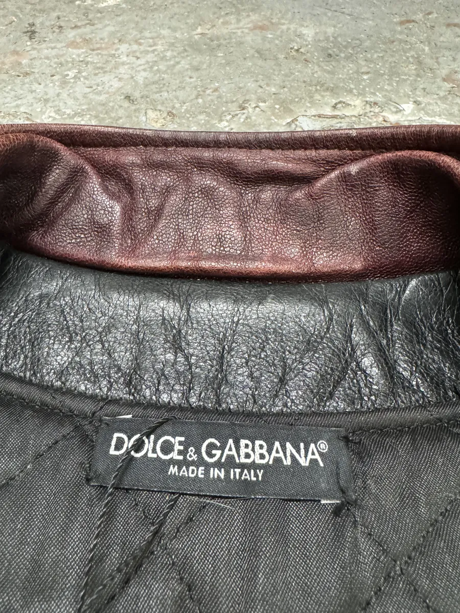 AW2005 Dolce & Gabbana Pro Biker Leather Jacket - Image 9