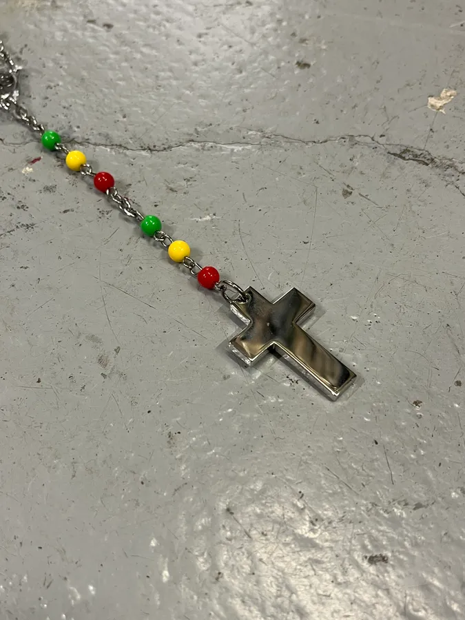 AW2005 Dolce & Gabbana Rasta Rosary Cross Necklace - Image 3