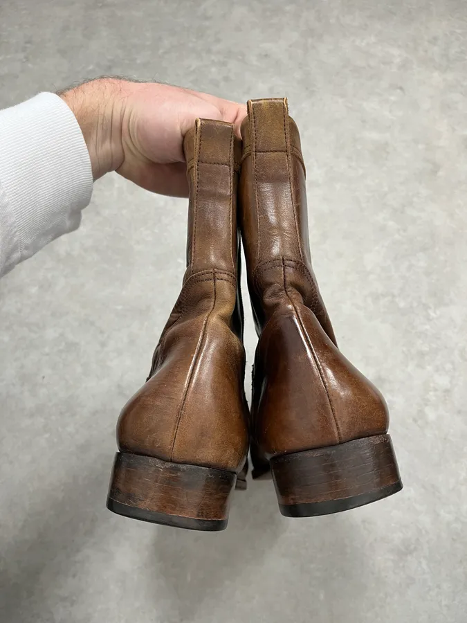 AW2005 Dsquared2 Brown Leather Avant-Garde Boots - Image 7