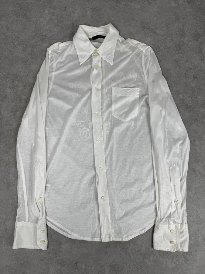 AW2005 Dsquared2 White God Judgement Transparent Shirt