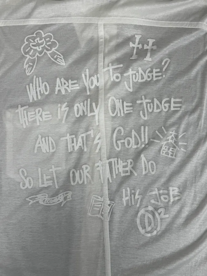 AW2005 Dsquared2 White God Judgement Transparent Shirt - Image 9