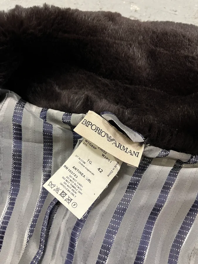 AW2005 Emporio Armani Fur Brown Suit Jacket - Image 9