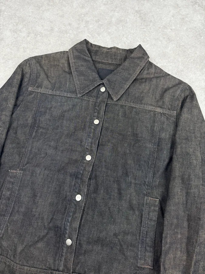 AW2005 Gianfranco Ferré Dark Grey Minimalist Denim Jacket - Image 5