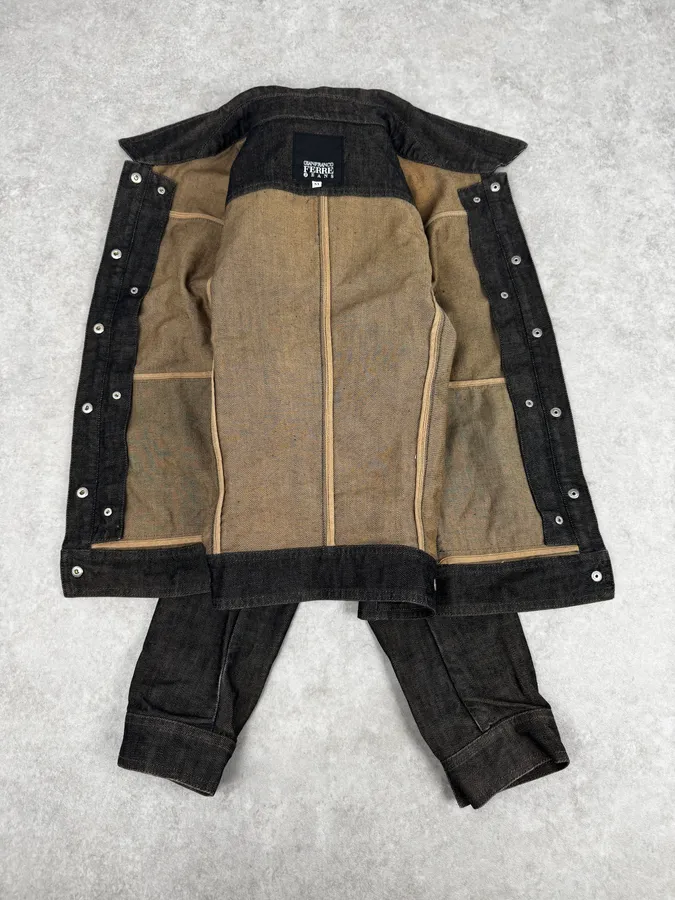 AW2005 Gianfranco Ferré Dark Grey Minimalist Denim Jacket - Image 7