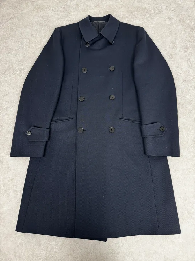 AW2005 Givenchy Navy Wool Buttoned Trench Coat - Image 3