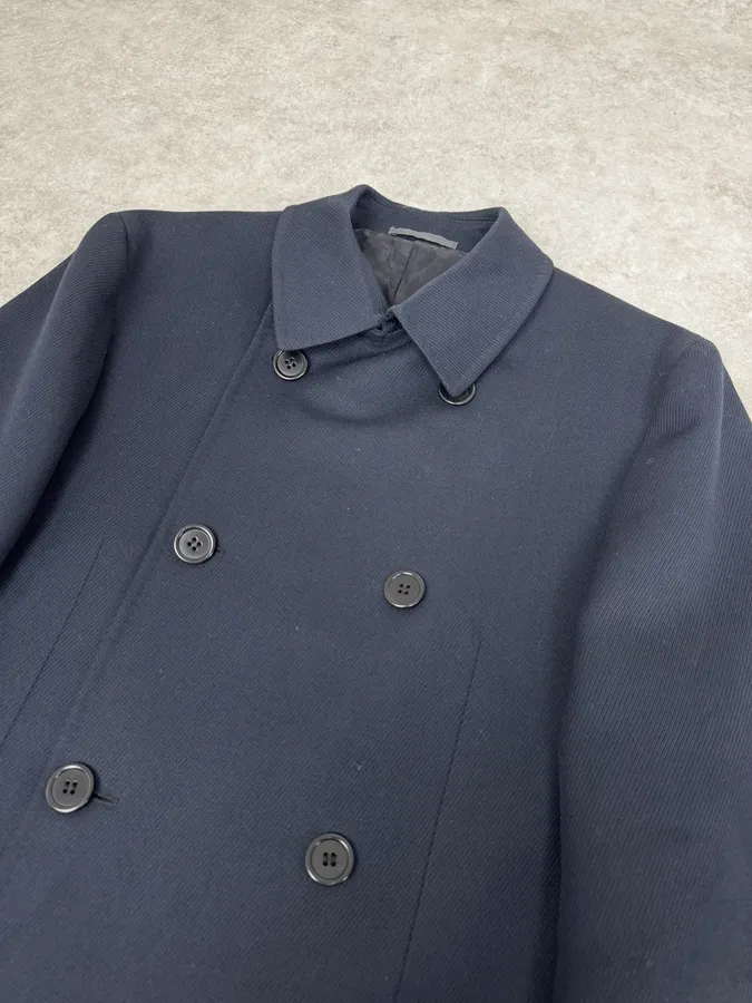 AW2005 Givenchy Navy Wool Buttoned Trench Coat - Image 5