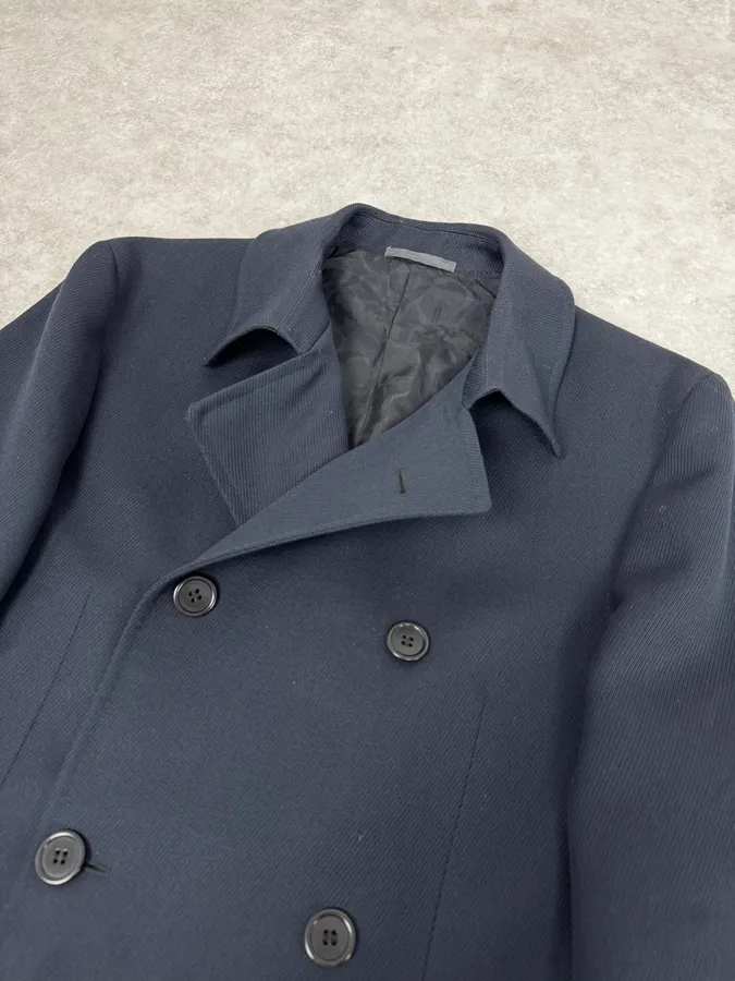 AW2005 Givenchy Navy Wool Buttoned Trench Coat - Image 6