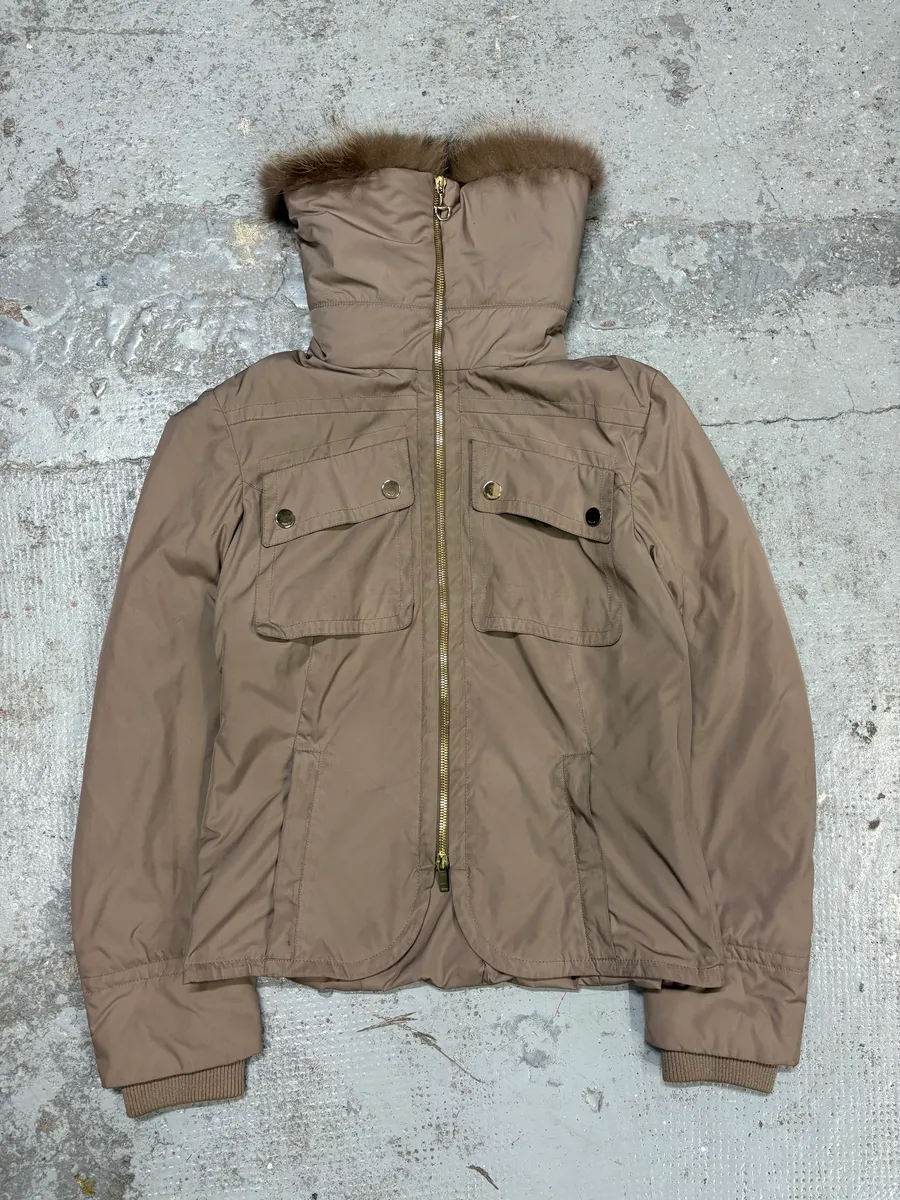 AW2005 Gucci Fur Collar Beige Jacket - Image 2