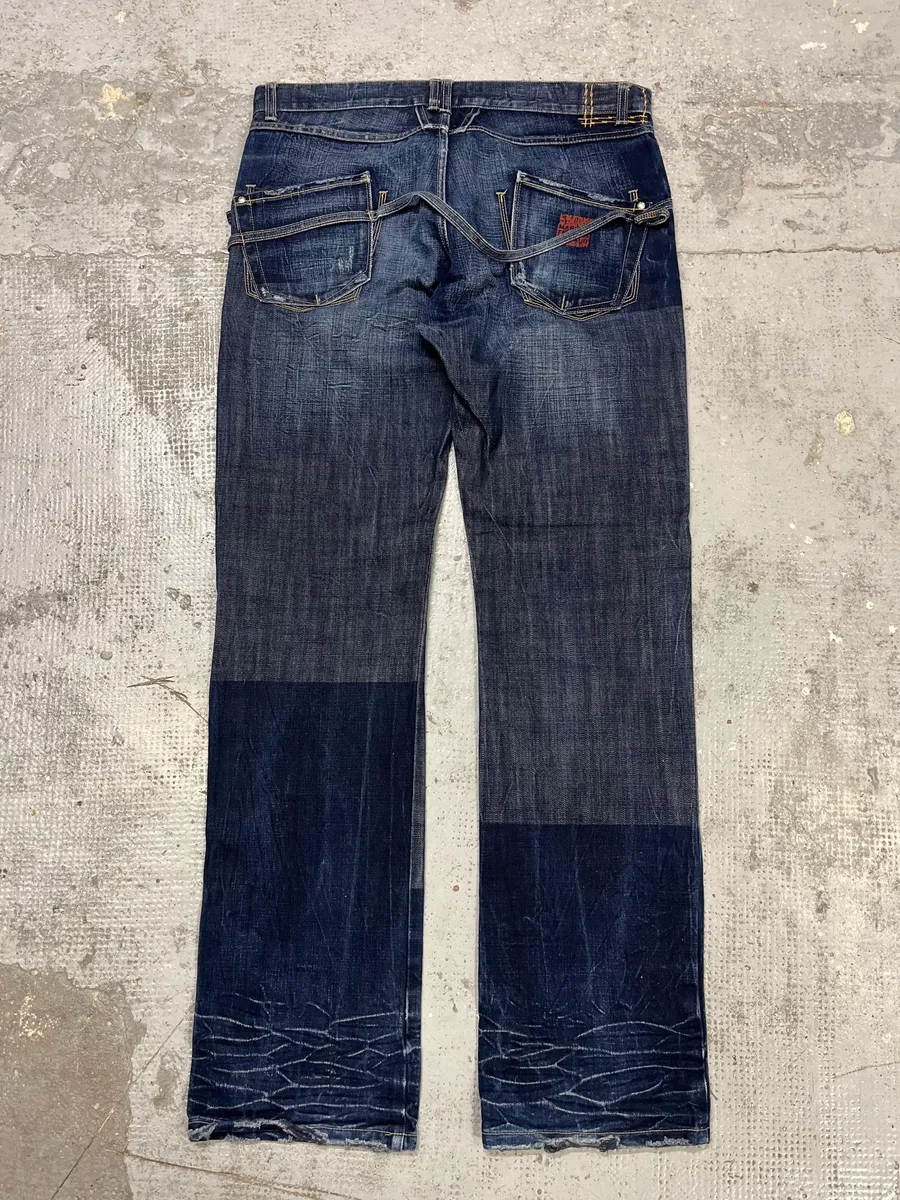 AW2005 Marithé + François Gurbaud Blue Distressed Washed Denim Jeans - Image 6