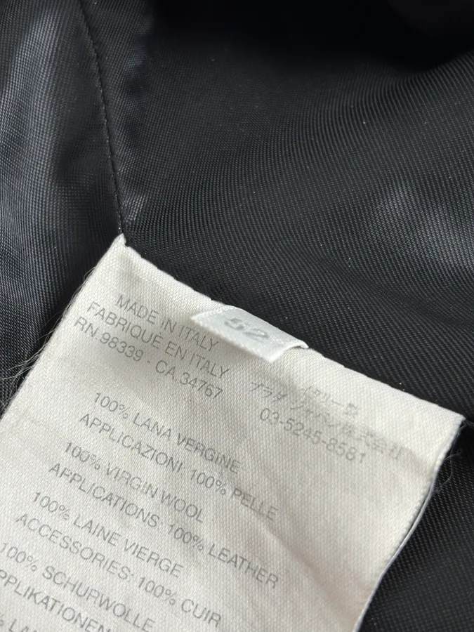 AW2005 Miu Miu Black Wool Double-Breasted Trench Coat - Image 13