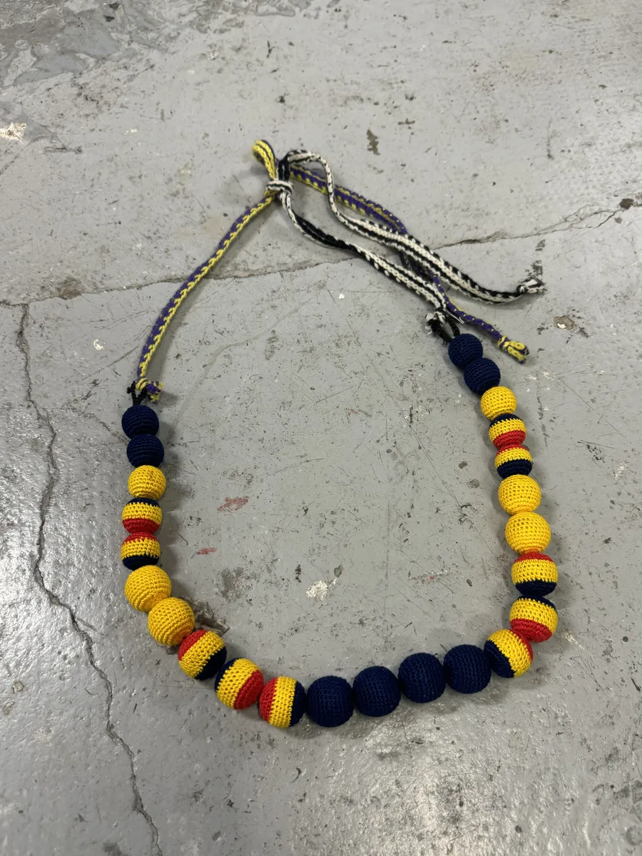 AW2005 Prada Chocker Nappa Yellow Bead Savage Necklace - Image 7