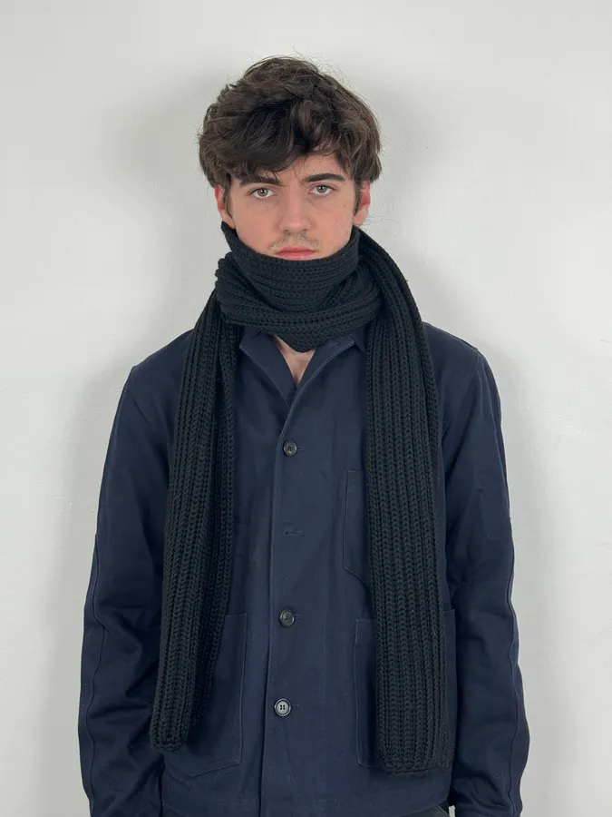 AW2005 Prada Dark Wool Classy Scarf - Image 2