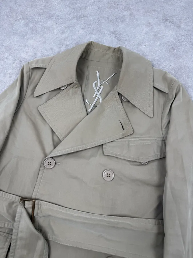 AW2005 Yves Saint Laurent Beige Belted Trench Coat - Image 5