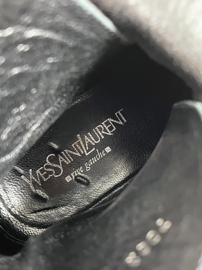 AW2005 Yves Saint Laurent Black Leather Buckle Strap Boots - Image 8