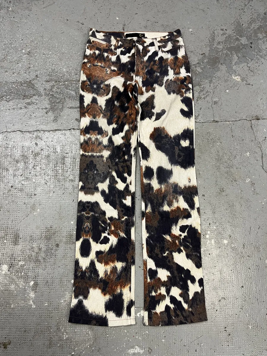 AW2006 Cavalli Caw Print Effect Creamy Pants