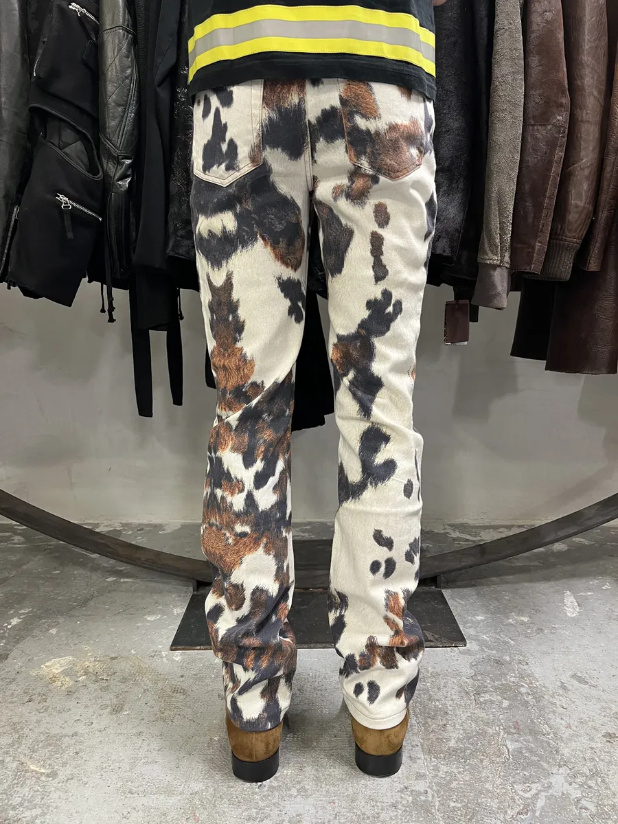 AW2006 Cavalli Caw Print Effect Creamy Pants - Image 4
