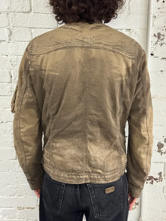 AW2006 Cavalli Military Beige Green Cargo Jacket - Image 3