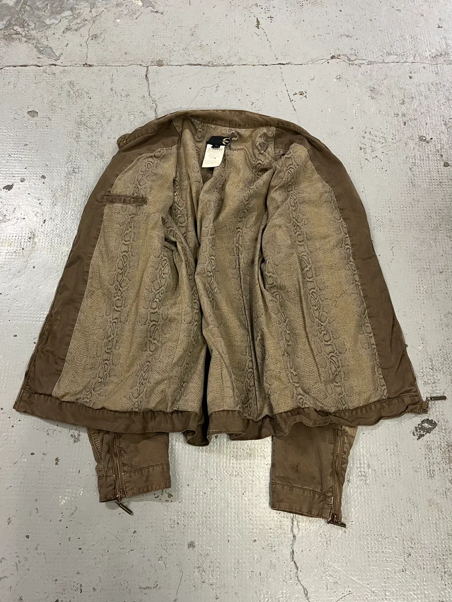 AW2006 Cavalli Military Beige Green Cargo Jacket - Image 8