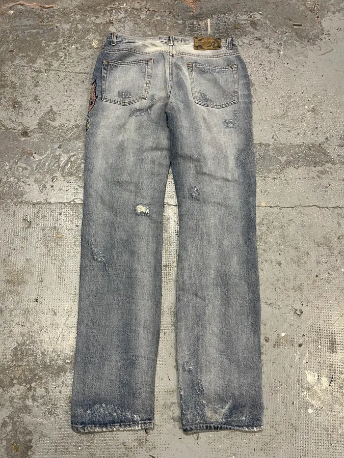 AW2006 Cavalli Tiger Attack Blue Denim Jeans - Image 8