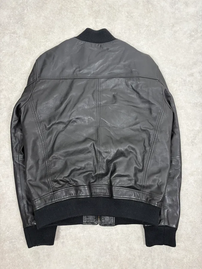 AW2006 Dirk Bikkembergs Black Premium Mafia Leather Jacket - Image 6