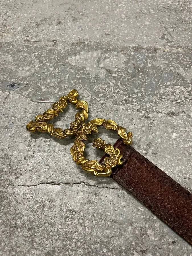 AW2006 Dolce & Gabbana Baroque Golden Buckle Leather Belt - Image 4