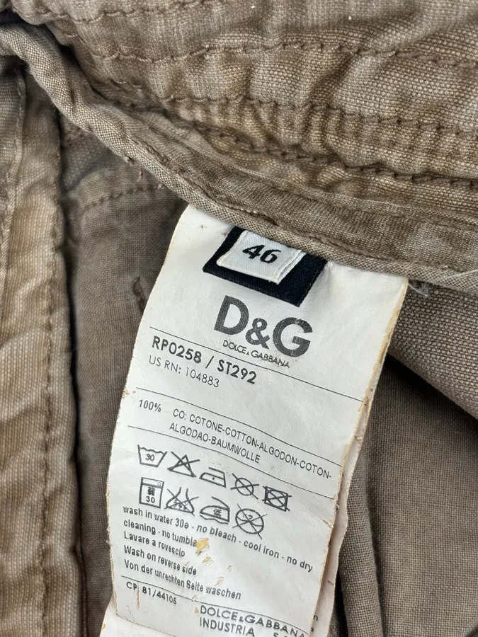 AW2006 Dolce & Gabbana Beige Cargo Military Pants - Image 13