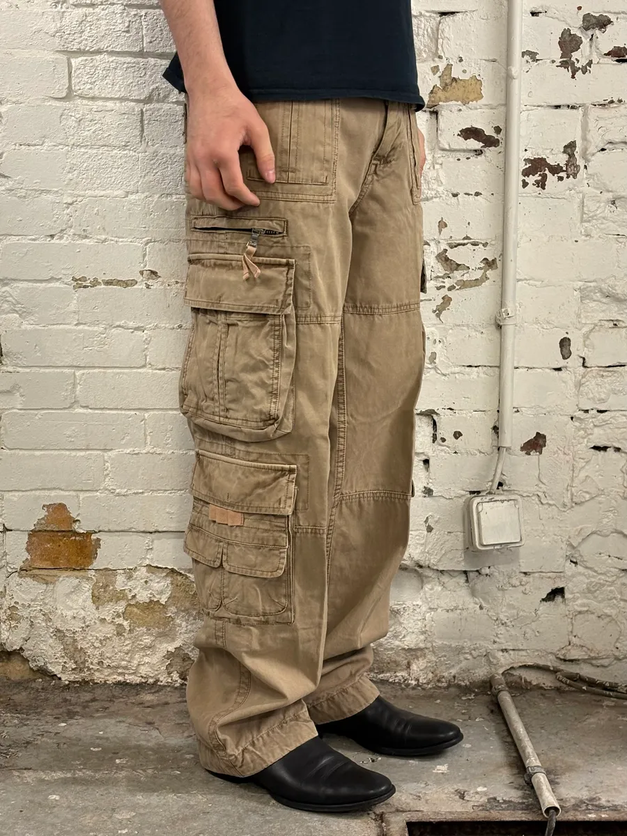 AW2006 Dolce & Gabbana Beige Cotton Multi-Pocket Cargo Pants