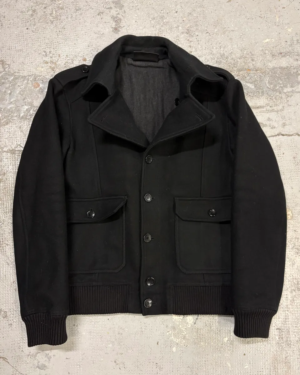 AW2006 Dolce & Gabbana Black Buttoned Premium Wool Jacket