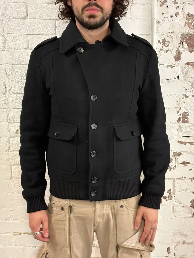 AW2006 Dolce & Gabbana Black Buttoned Premium Wool Jacket - Image 2