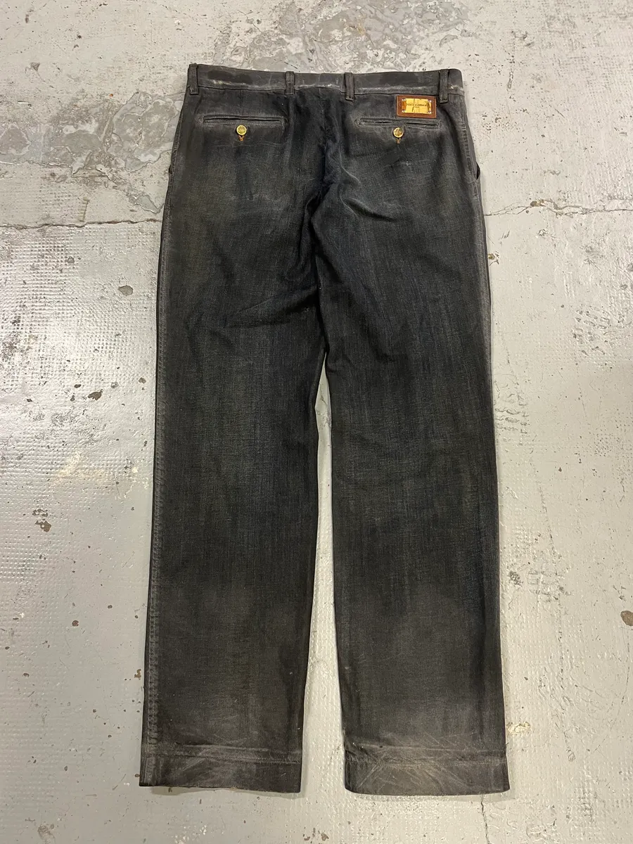 AW2006 Dolce & Gabbana Black Overprint Blue Denim Jeans - Image 8