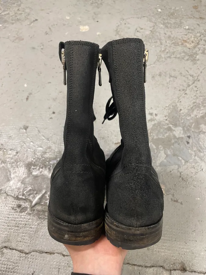 AW2006 Dolce & Gabbana Double Zip Black Combat Boots - Image 7