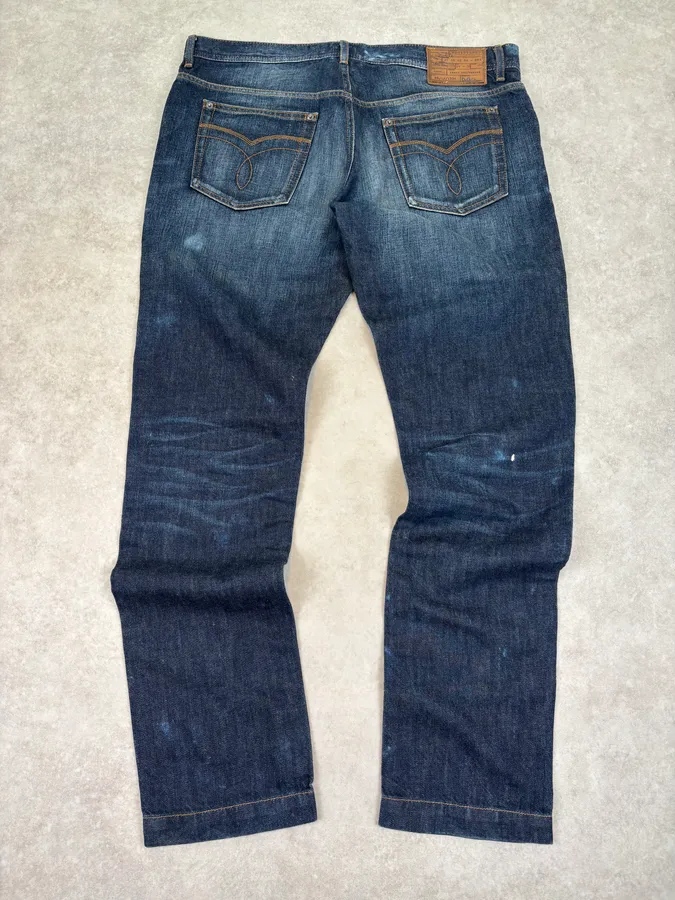 AW2006 Dolce & Gabbana Loose Navy Faded Denim Jeans - Image 6