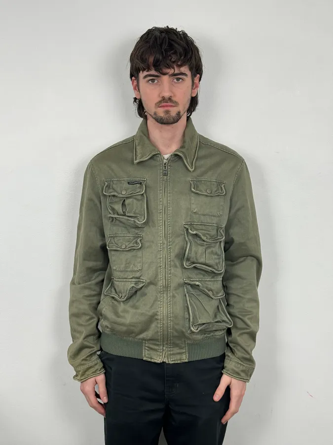 AW2006 Dolce & Gabbana Military Green Cargo Jacket - Image 2
