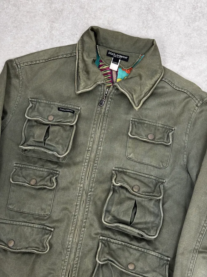 AW2006 Dolce & Gabbana Military Green Cargo Jacket - Image 6