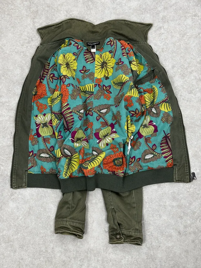 AW2006 Dolce & Gabbana Military Green Cargo Jacket - Image 8