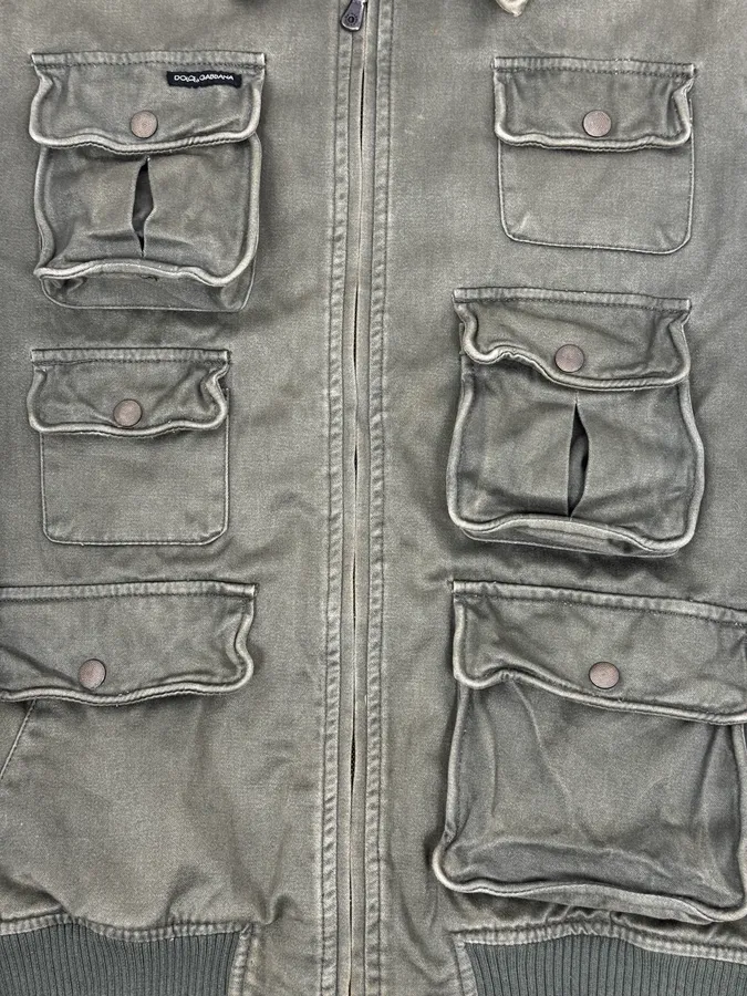 AW2006 Dolce & Gabbana Military Green Cargo Jacket - Image 9