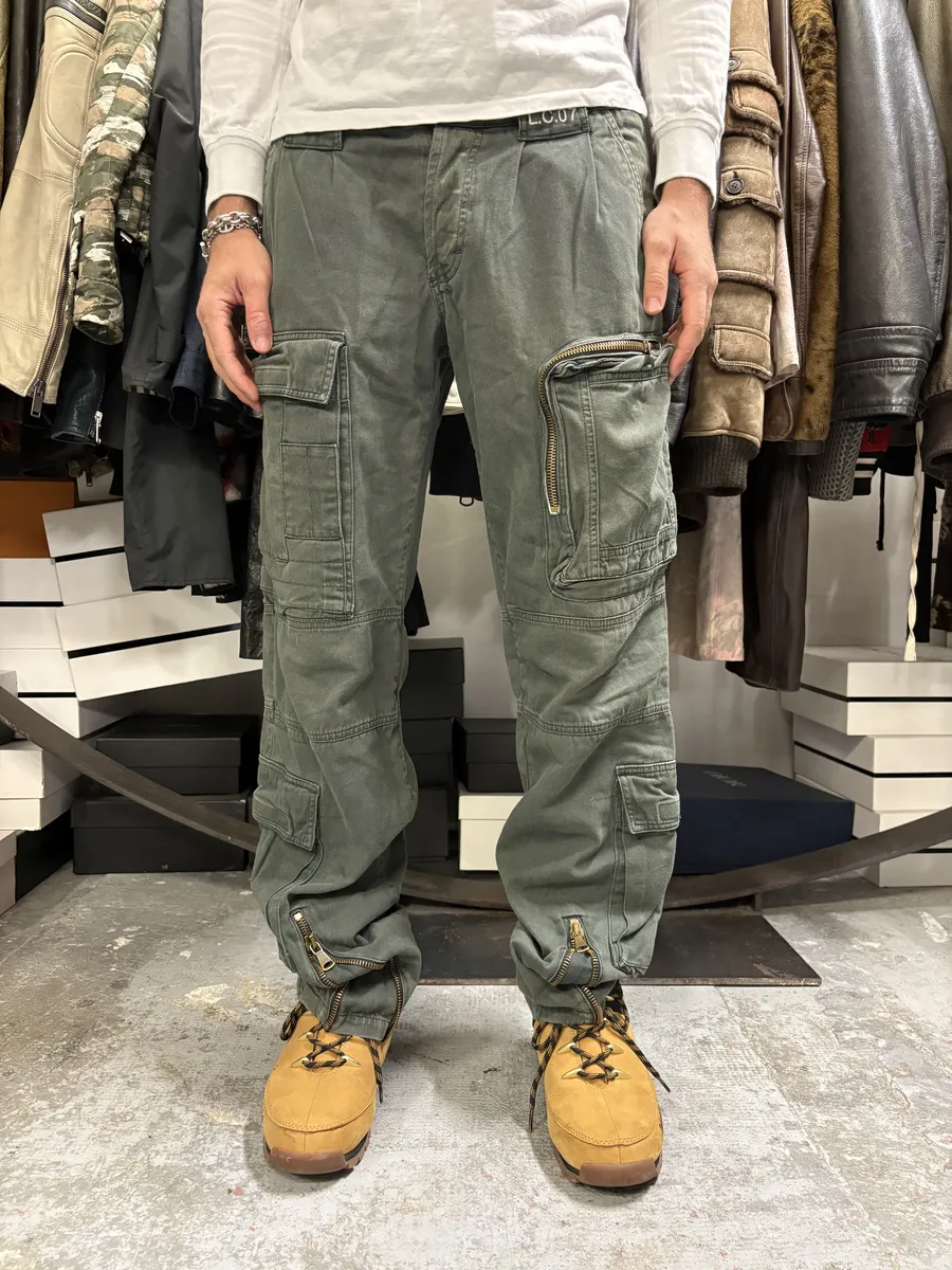 AW2006 Dolce & Gabbana Multi Pockets Green Cargo Naval Pants - Image 2