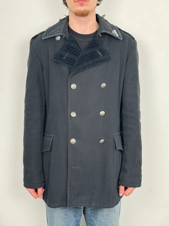 AW2006 Dolce & Gabbana Navy Naval Double-Breasted Coat - Image 3