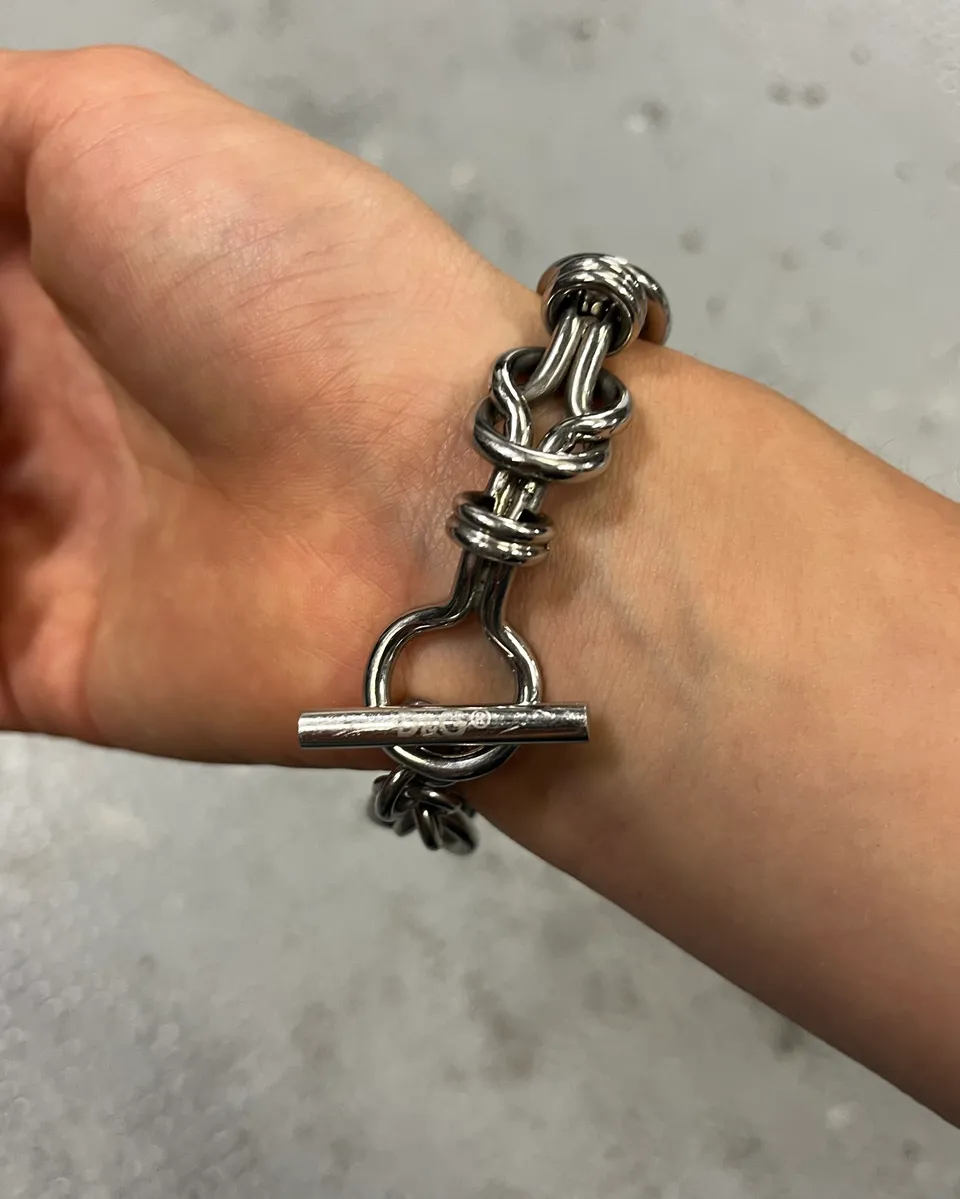AW2006 Dolce & Gabbana Stainless Steel Knot Link Bracelet - Image 4
